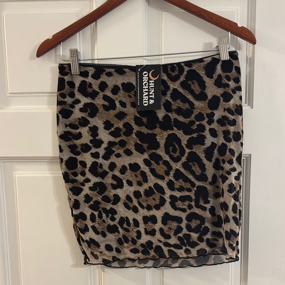 Leopard Mini Skirt (Hunt & Orchard)
